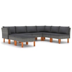 Salon de jardin 8 pcs avec coussins Résine tressée Gris 646512646512