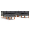 Salon de jardin 8 pcs avec coussins Résine tressée Gris 646512646512