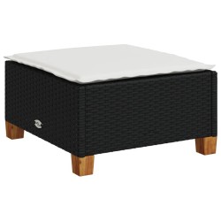 Salon de jardin 8 pcs avec coussins noir résine tressée 646515646515