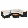 Salon de jardin 8 pcs avec coussins noir résine tressée 646516646516