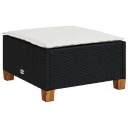 Salon de jardin 8 pcs avec coussins noir résine tressée 646516646516