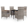 Ensemble à manger de jardin avec coussins 5 pcs Gris 646520646520