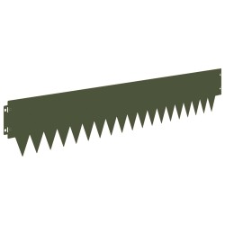 Bordure de Pelouse 10 pcs 103 x 20 cm métal Vert olive 646536646536