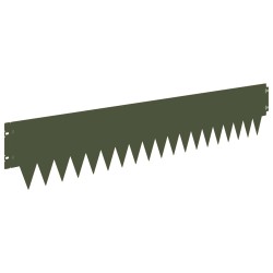 Bordure de Pelouse 10 pcs 103 x 20 cm métal Vert olive 646536646536