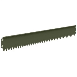 Bordure de Pelouse 10 pcs 103 x 15 cm Acier Vert olive 646538646538