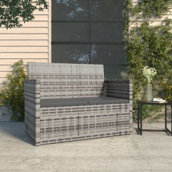 Banc de jardin avec coussins Gris 105 cm Résine tressée 646540646540