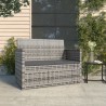 Banc de jardin avec coussins Gris 105 cm Résine tressée 646540646540