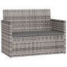 Banc de jardin avec coussins Gris 105 cm Résine tressée 646540646540