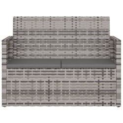 Banc de jardin avec coussins Gris 105 cm Résine tressée 646540646540