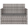 Banc de jardin avec coussins Gris 105 cm Résine tressée 646540646540