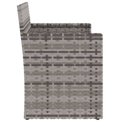 Banc de jardin avec coussins Gris 105 cm Résine tressée 646540646540