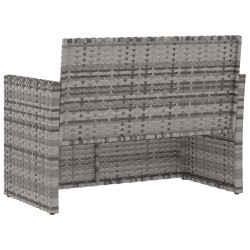 Banc de jardin avec coussins Gris 105 cm Résine tressée 646540646540