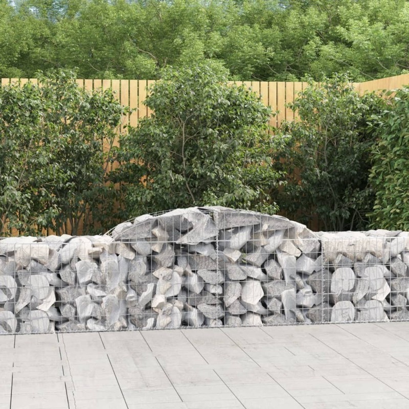 Paniers à gabions arqués 6 pcs 300x50x60/80 cm fer galvanisé 646542646542