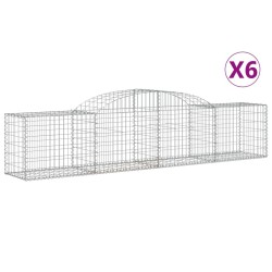 Paniers à gabions arqués 6 pcs 300x50x60/80 cm fer galvanisé 646542646542
