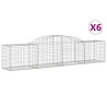 Paniers à gabions arqués 6 pcs 300x50x60/80 cm fer galvanisé 646542646542