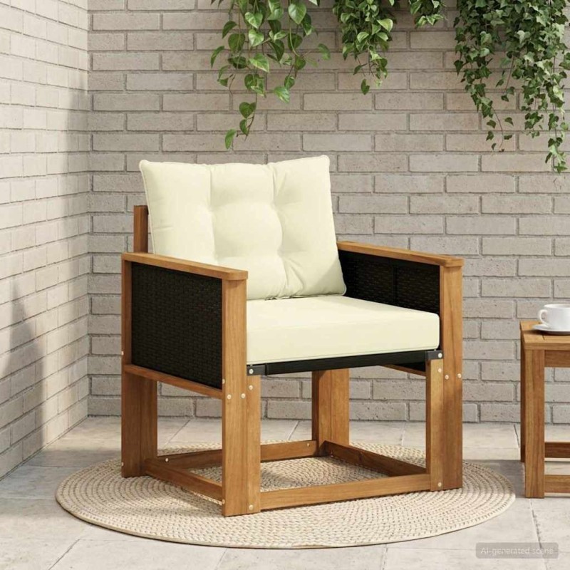 Sofa de milieu extérieur Bois d'Acacia Massif Naturel 646555646555