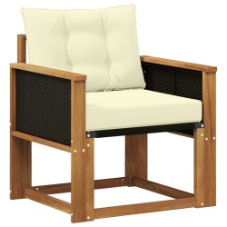 Sofa de milieu extérieur Bois d'Acacia Massif Naturel 646555646555