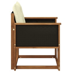 Sofa de milieu extérieur Bois d'Acacia Massif Naturel 646555646555