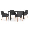 Ensemble à manger de jardin avec coussins 5 pcs Noir 646562646562