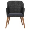 Ensemble à manger de jardin avec coussins 5 pcs Noir 646562646562