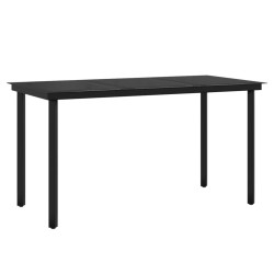 Ensemble à manger de jardin avec coussins 5 pcs Noir 646562646562