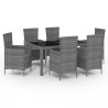Salon de jardin 7 pcs avec coussins Résine tressée Gris 646567646567