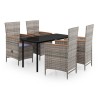 Ensemble à manger de jardin avec coussins 5 pcs Gris 646568646568