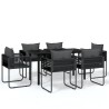 Ensemble à manger de jardin 7 pcs Noir 646570646570