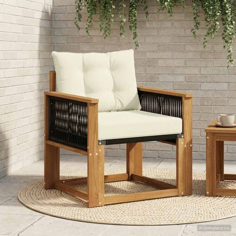 Sofa de milieu extérieur Bois d'Acacia Massif Naturel 646571646571