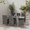 Salon de jardin 7 pcs avec coussins Résine tressée Gris 646573646573