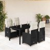Ensemble de bistro de jardin 5 pcs coussins noir poly rotin 646585646585