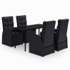 Ensemble à manger de jardin avec coussins 5 pcs Noir 646586646586