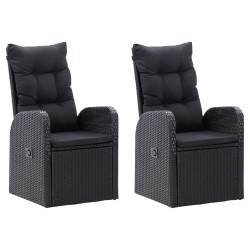 Ensemble à manger de jardin avec coussins 5 pcs Noir 646586646586