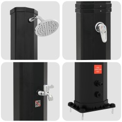 Douche solaire avec pommeau de douche et robinet Noir 646588646588