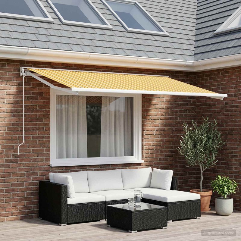 Toile de rechange pour auvent Orange et Noir 250 x 200 cm 646590646590