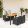 Ensemble de bistro de jardin 5 pcs coussins noir poly rotin 646594646594