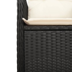 Ensemble de bistro de jardin 5 pcs coussins noir poly rotin 646594646594