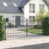 Porte de Clôture ASSEN 401 x 224,5 cm Acier Gris Verrouillable 646602646602