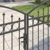 Porte de Clôture ASSEN 401 x 224,5 cm Acier Gris Verrouillable 646602646602