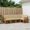 Ensemble de canapés d'extérieur 5 pcs Naturel et Beige 646610646610