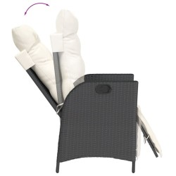 Ensemble à manger de jardin coussins 5pcs Noir Résine tressée 646615646615