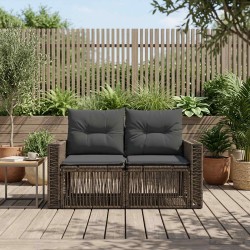 Canapé de jardin 2-Nombre de places Gris polyrotin 646622646622