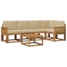 Ensemble de canapés d'extérieur 6 pcs Naturel et Beige 646628646628