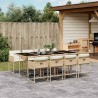 Ensemble à manger de jardin et coussins 9 pcs beige Poly rotin 646629646629