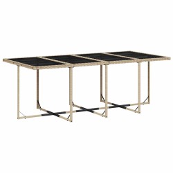 Ensemble à manger de jardin et coussins 9 pcs beige Poly rotin 646629646629