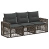 Ensemble de canapé de jardin 3 pcs Gris et Gris foncé polyrotin 646630646630