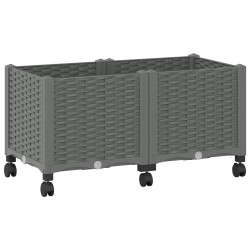 Jardinière avec Roues Gris clair 80 x 40 x 48 cm PP 646635646635