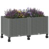 Jardinière avec Roues Gris clair 80 x 40 x 48 cm PP 646635646635