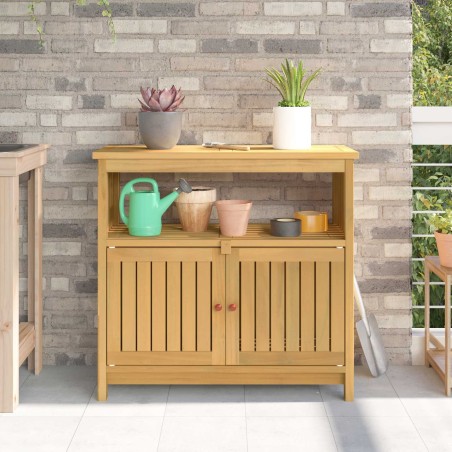 Table console de jardin Acacia clair 80 x 35 x 75 cm 646636646636