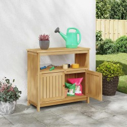 Table console de jardin Acacia clair 80 x 35 x 75 cm 646636646636